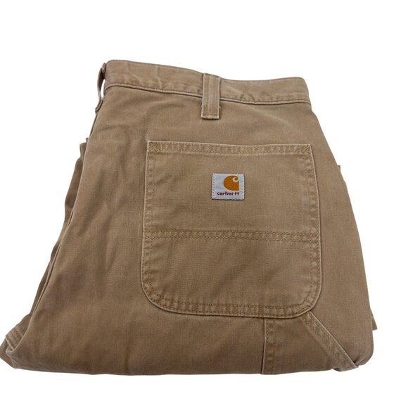 Carhartt Mens Relaxed Fit Brown Work Pants 38x30 100% Cotton Durable SOME STAINS - Picture 9 of 12